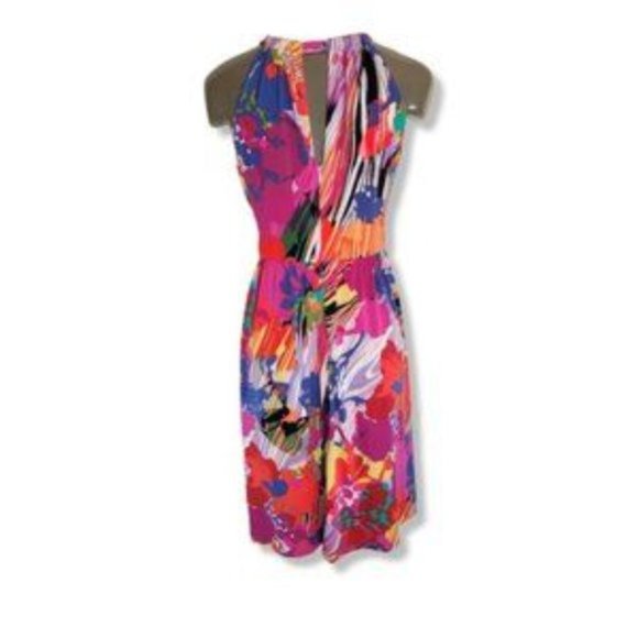 Suzi Chin Women's Multicolor Sleeveless Fit & Flare Knee Length Dress Size 6 - Picture 3 of 4